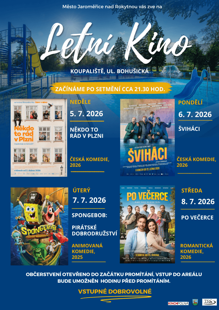 Letni kino 2026 | Městské kulturní středisko Jaroměřice nad Rokytnou